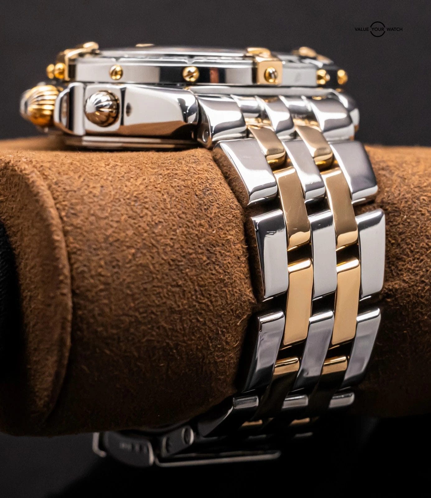 Breitling Crosswind 43mm Yellow Gold Windrider White Chronograph Automatic B1335 - Image 5