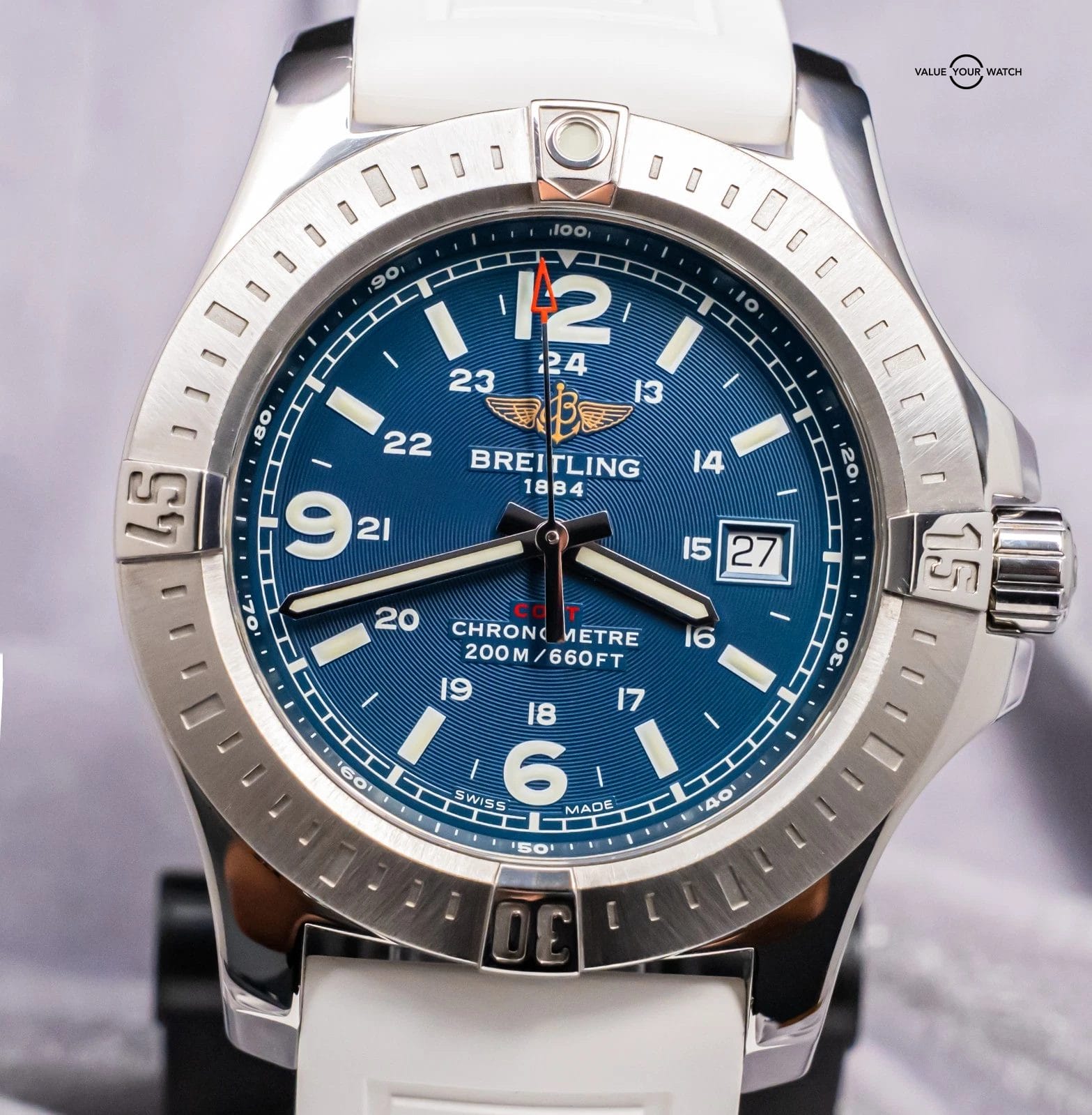 Breitling Colt Quartz 44mm Pro Diver Rubber Stainless Aviation A74388111B1A1 - Image 4