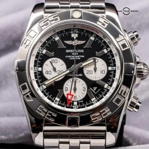 Breitling Chronomat GMT 47 mm Black Dial $10K MSR Chronograph Stainless AB0410