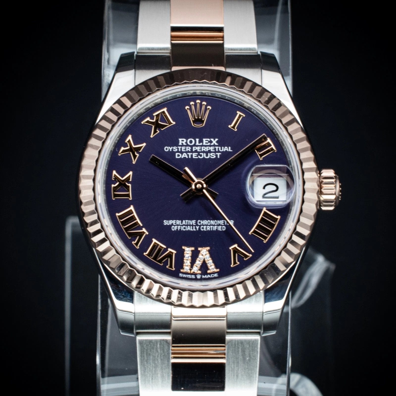 Rolex Datejust 31mm Aubergine Pave Dial, Ref. 278271 w/ B&P