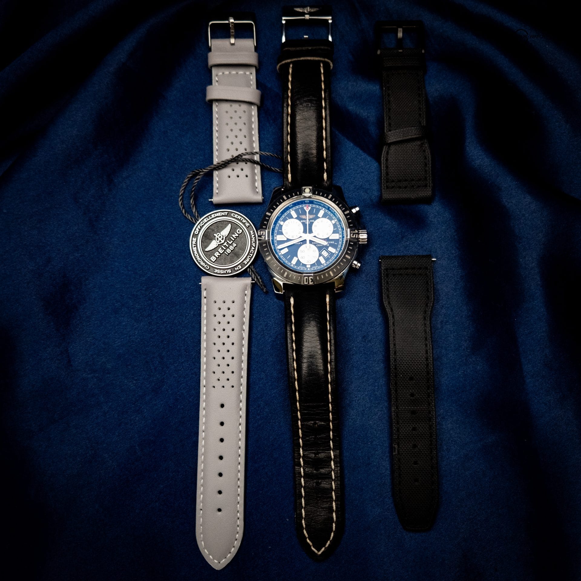 Breitling Colt Chronograph A73388 – 44mm Black Dial, Steel on Black Leather B&P + 2 Extra Straps - Image 3