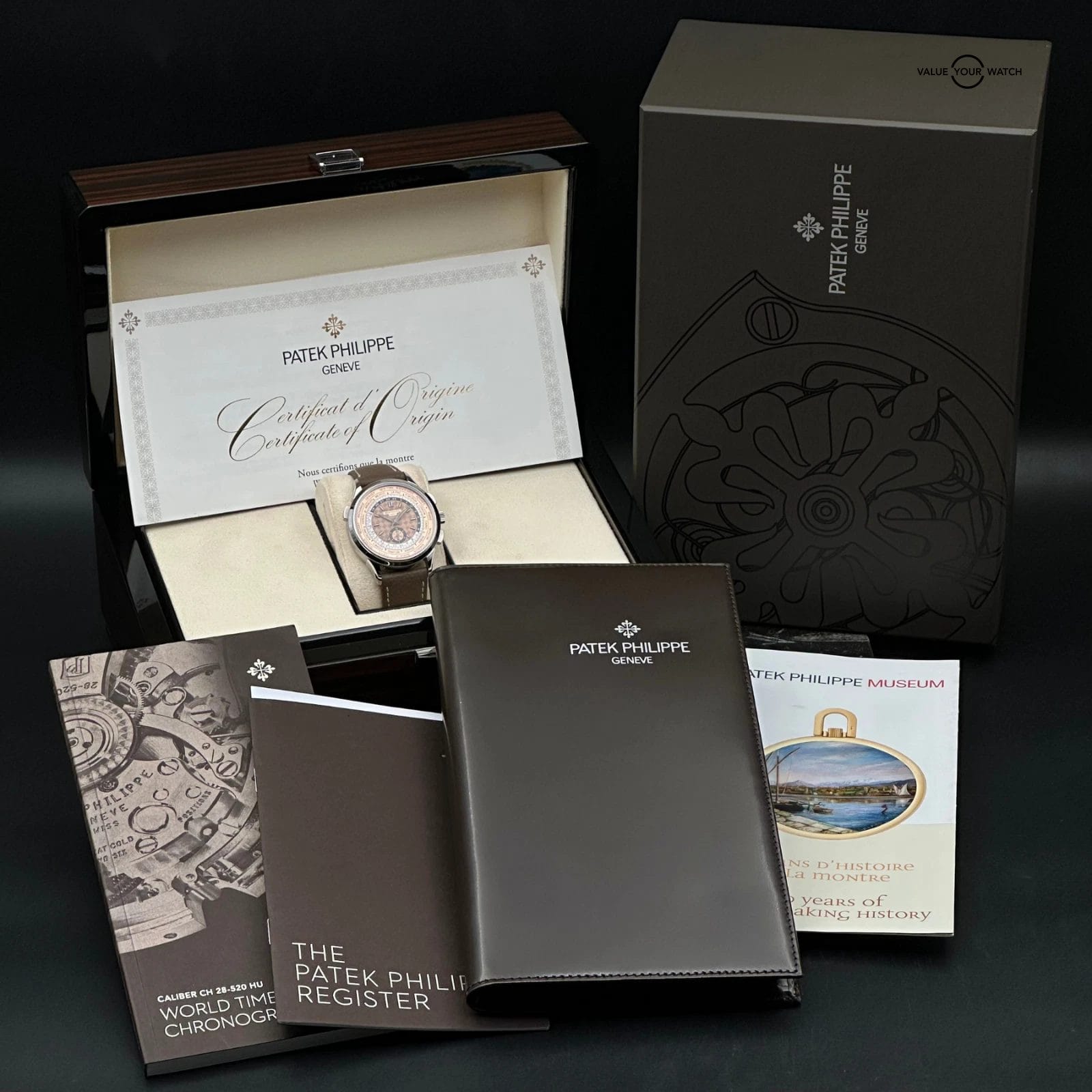 Patek Philippe World Time Chronograph Flyback 5935A-001 Salmon Steel Complete - Image 6