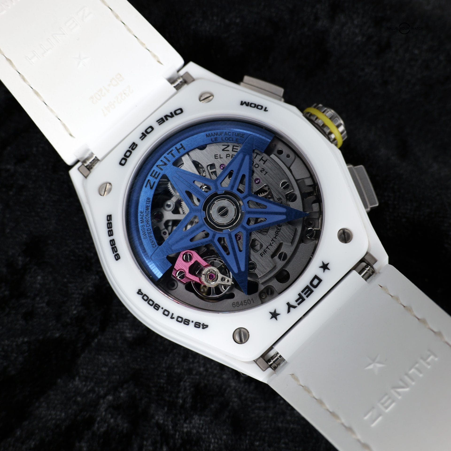 Zenith Defy El Primero 21 Chroma 49.9010.9004/01.R974 44MM Ceramic Skeleton Dial Full Set WARRANTY - Image 3