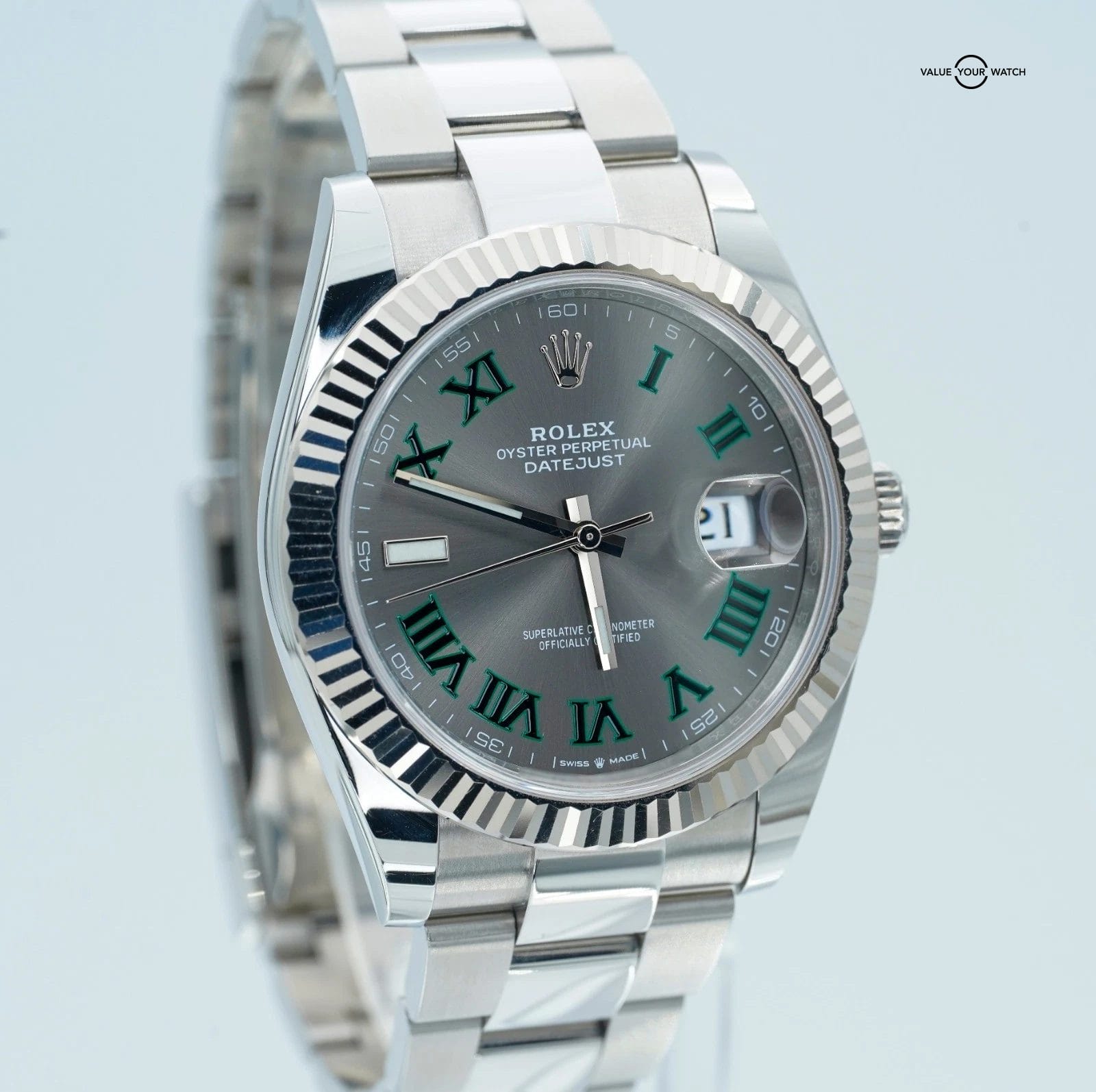 2022 Rolex Datejust 41mm Wimbledon 126334 Stainless Steel BOX/PAPERS! - Image 2