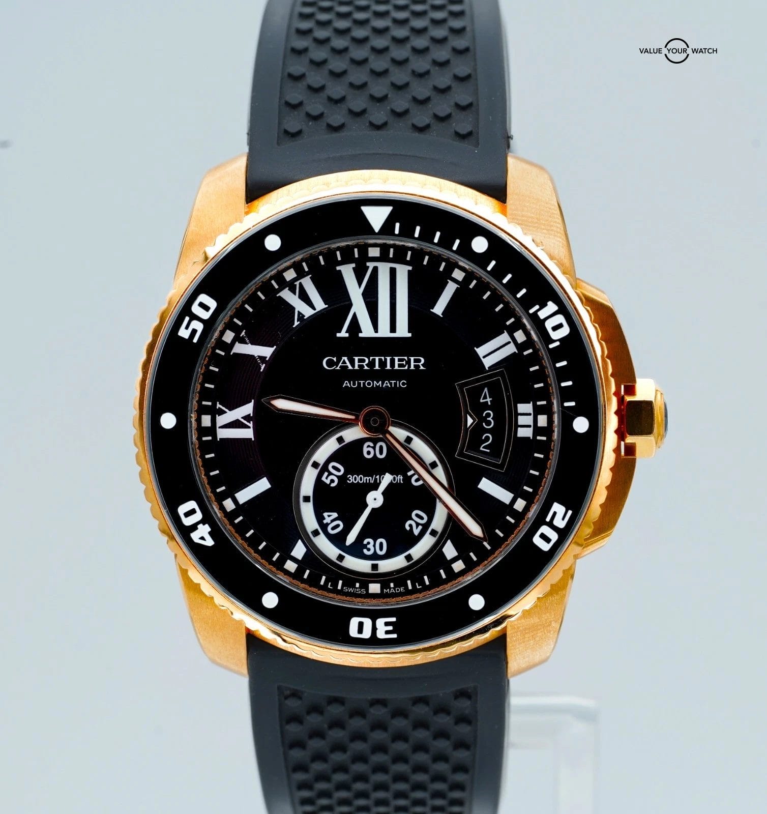 Cartier Calibre de Cartier Diver 42mm 18K Rose Gold W7100052 Automatic! - Image 5