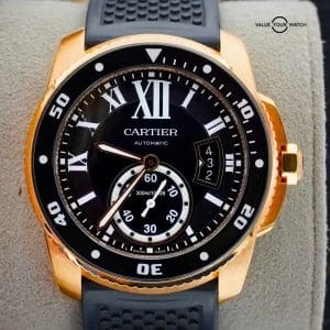 Cartier Calibre de Cartier Diver 42mm 18K Rose Gold W7100052 Automatic!