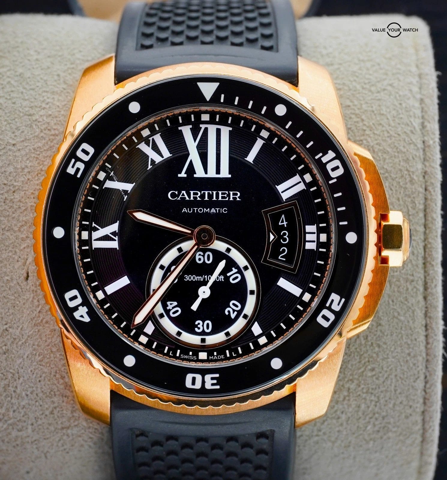 Cartier Calibre de Cartier Diver 42mm 18K Rose Gold W7100052 Automatic!