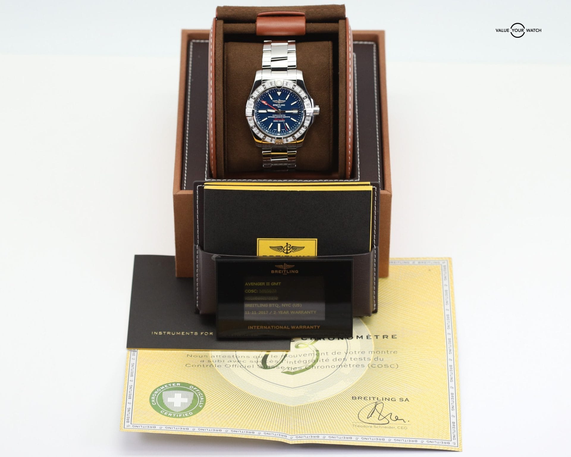 Breitling Avenger II GMT | Ref. A3239053/C872 | 43mm | OEM Diamond Bezel | Complete Set (2017) - Image 11