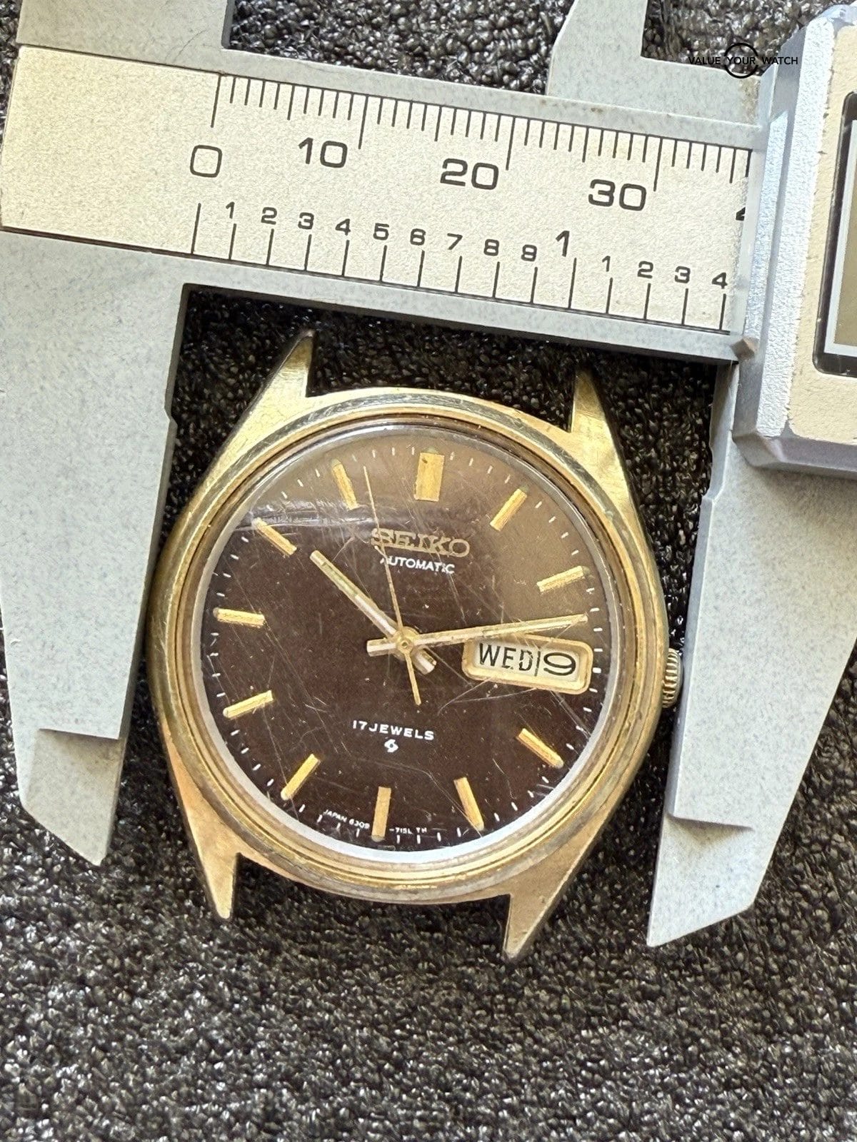 Vintage Seiko Automatic 17 Jewels 6309-7149 Watch Brown Dial Estate Sale Runs - Image 7