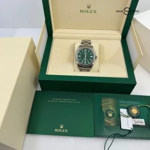True Unworn 2024 Green Dial Oyster Perpetual 41 Steel Box Papers Rolex