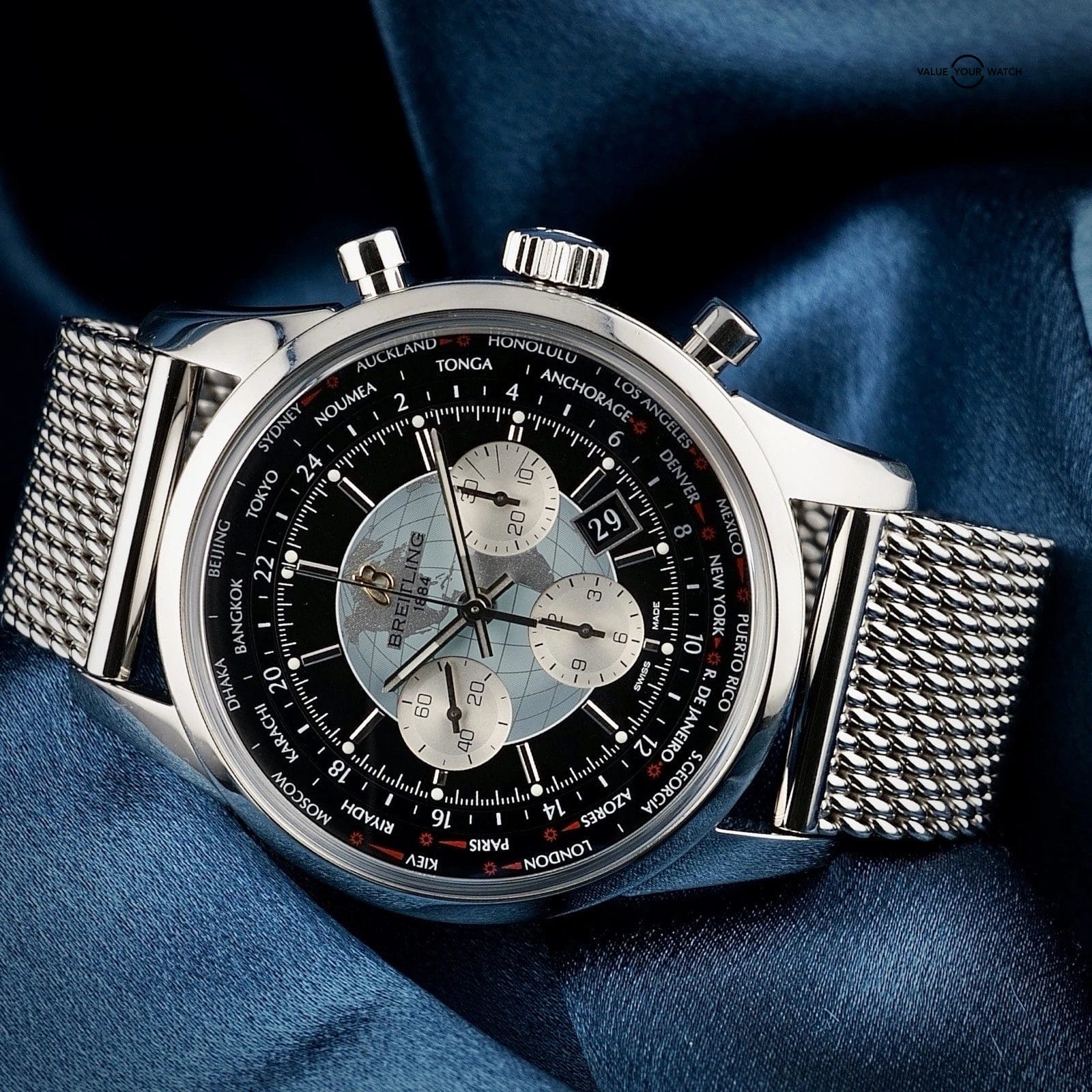 Breitling Transocean Unitime AB0510 – World Time Chronograph B05 w/Extra Strap - Image 10