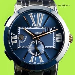 Ulysse Nardin Executive Dual Time 243-00/42 Blue Ceramic, Service, Box, Warranty