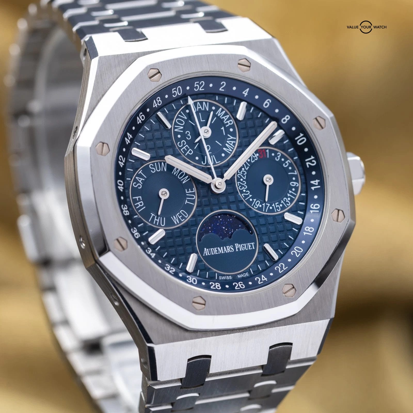 Audemars Piguet Royal Oak Perpetual Calendar 41mm Blue Dial - AP 26574ST - Image 3