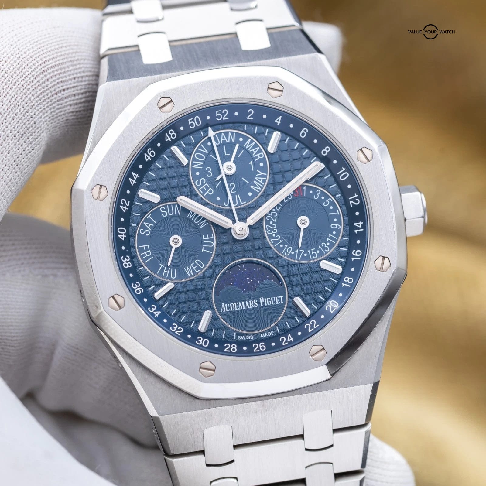 Audemars Piguet Royal Oak Perpetual Calendar 41mm Blue Dial - AP 26574ST - Image 12