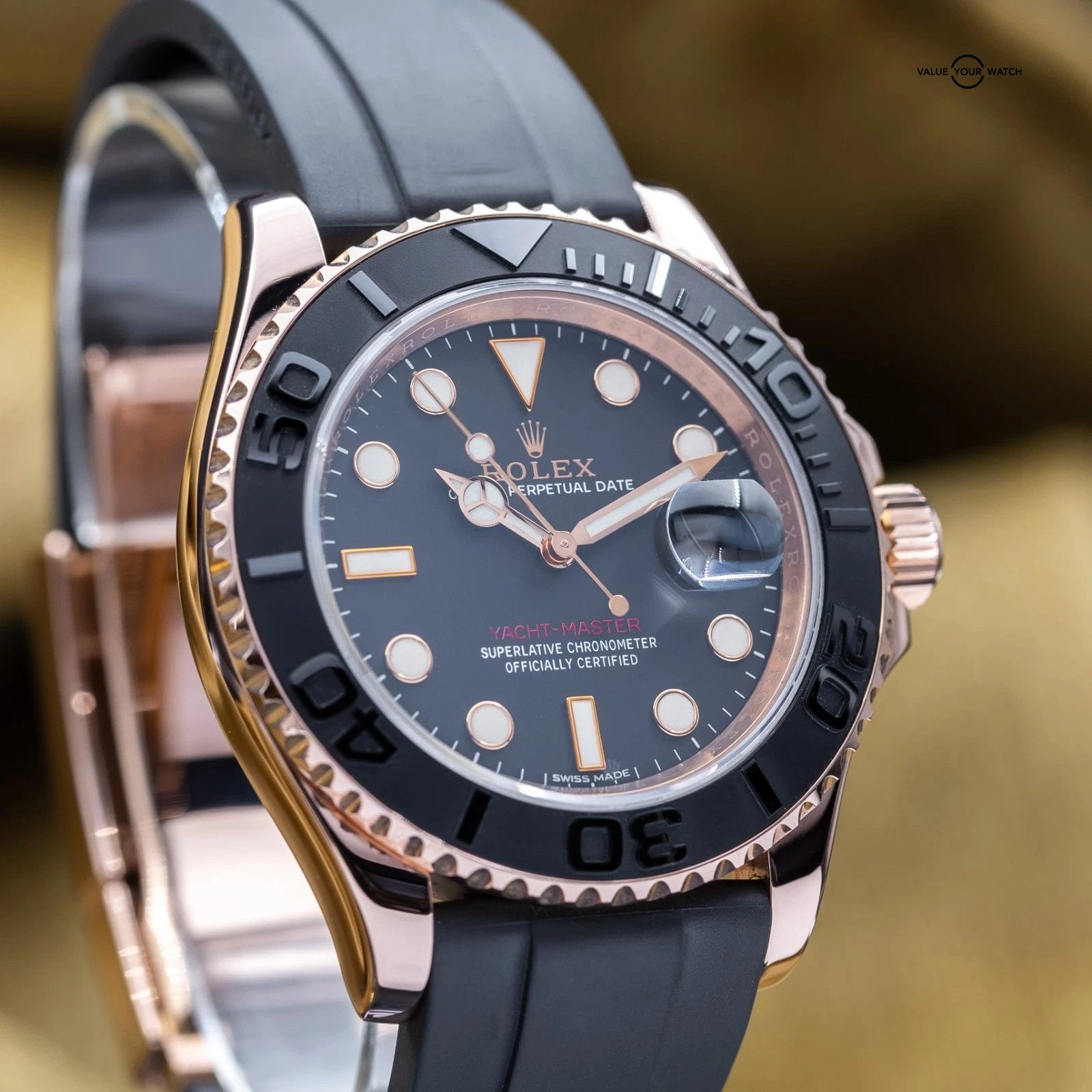 Rolex Yacht-Master 40 Ever Rose Gold Oysterflex Black Dial - 116655 Complete Set - Image 3
