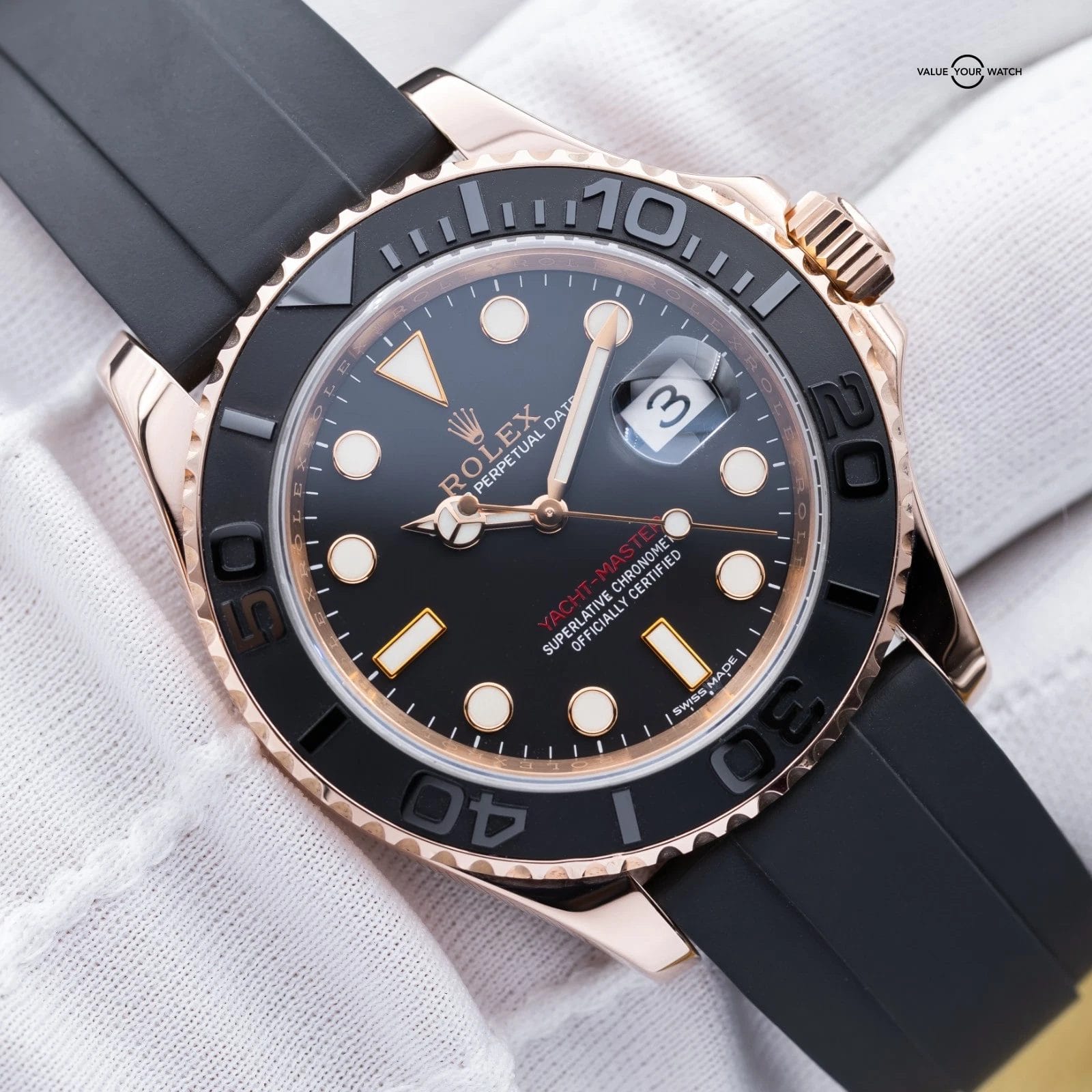 Rolex Yacht-Master 40 Ever Rose Gold Oysterflex Black Dial - 116655 Complete Set - Image 11