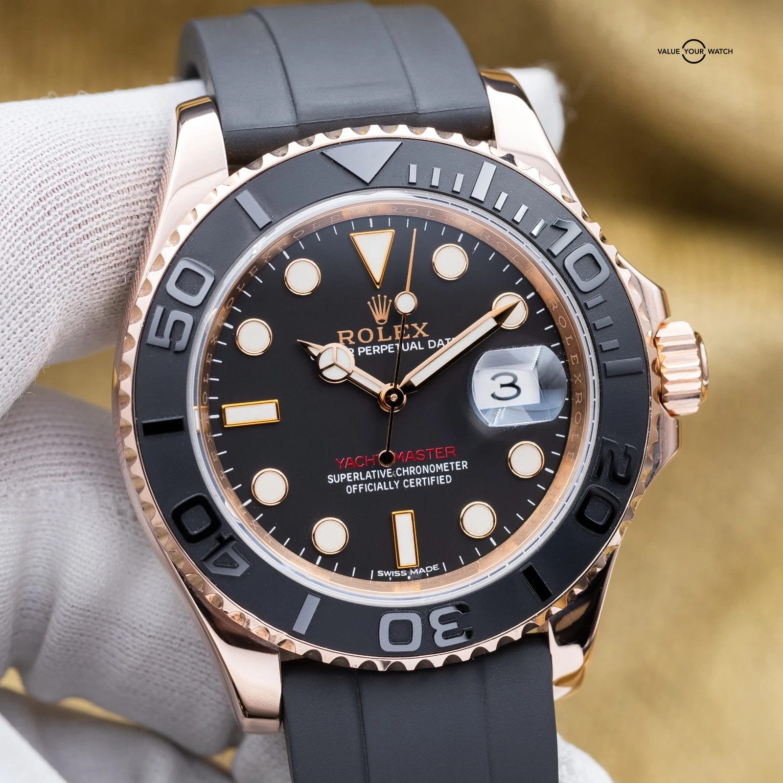 Rolex Yacht-Master 40 Ever Rose Gold Oysterflex Black Dial - 116655 Complete Set - Image 12
