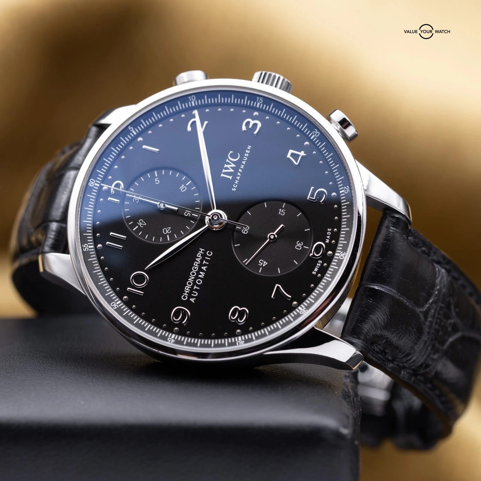 2023 IWC Chronograph Portuguese Stainless Steel 41mm Black IW371609 - Full Set - Image 2