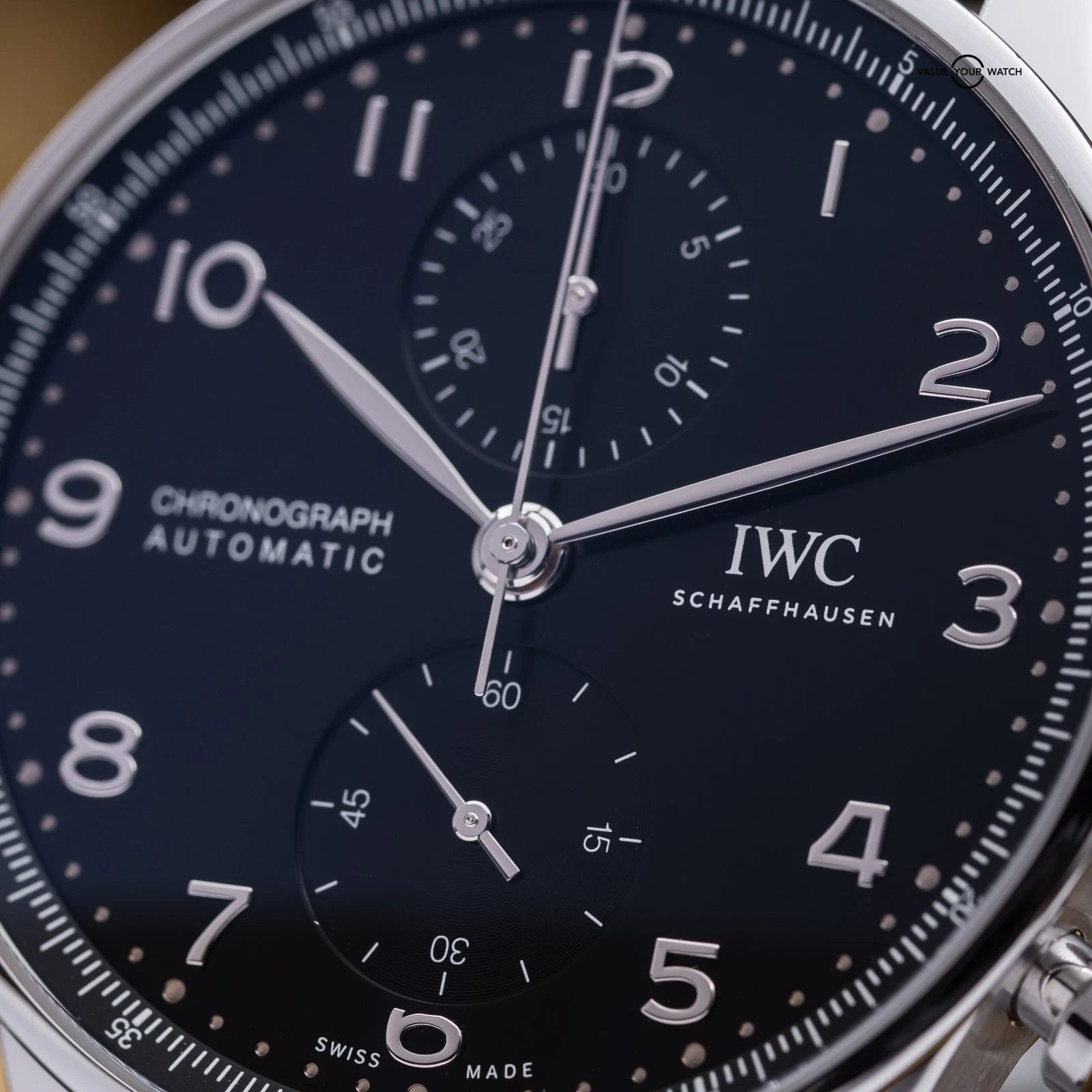 2023 IWC Chronograph Portuguese Stainless Steel 41mm Black IW371609 - Full Set - Image 4