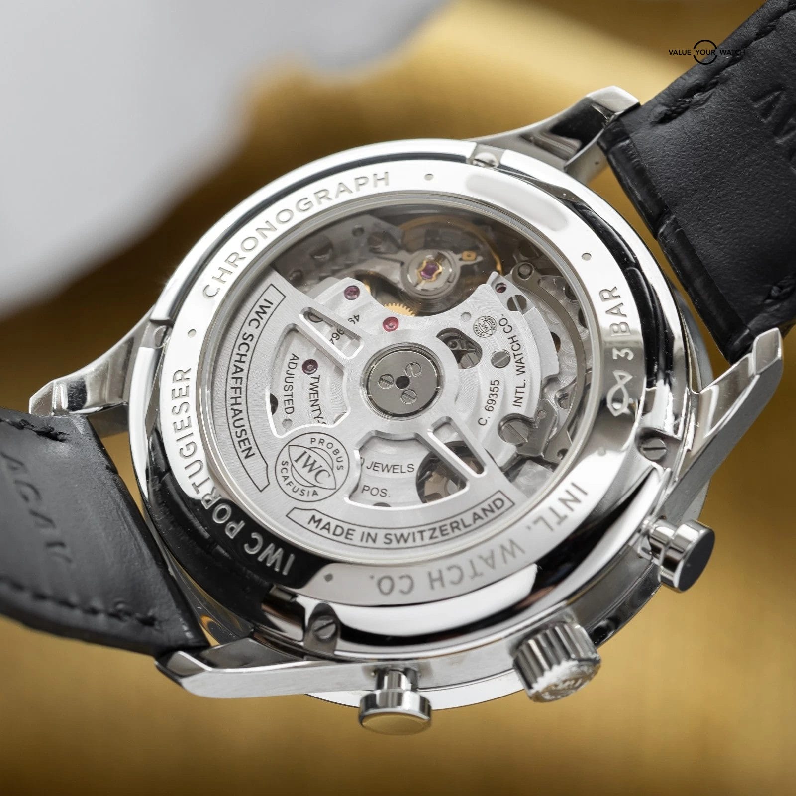 2023 IWC Chronograph Portuguese Stainless Steel 41mm Black IW371609 - Full Set - Image 6