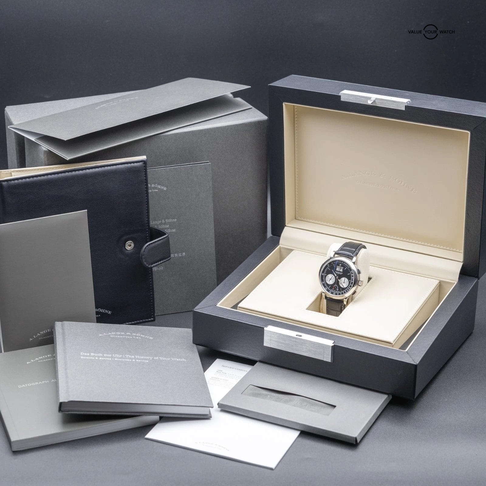 A. Lange & Söhne Datograph Up/Down Platinum 41mm Black Dial 405.035 - Full Set - Image 22