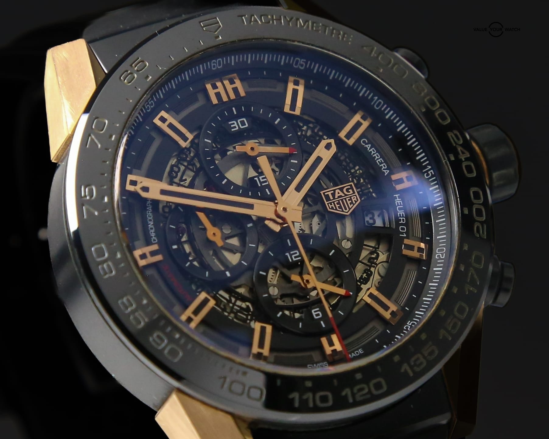 TAG Heuer Carrera Calibre HEUER 01 | Ref. CAR2A5A.FT6044 | 35mm | Titanium & 18k Rose Gold | Complete Set (2018) - Image 7