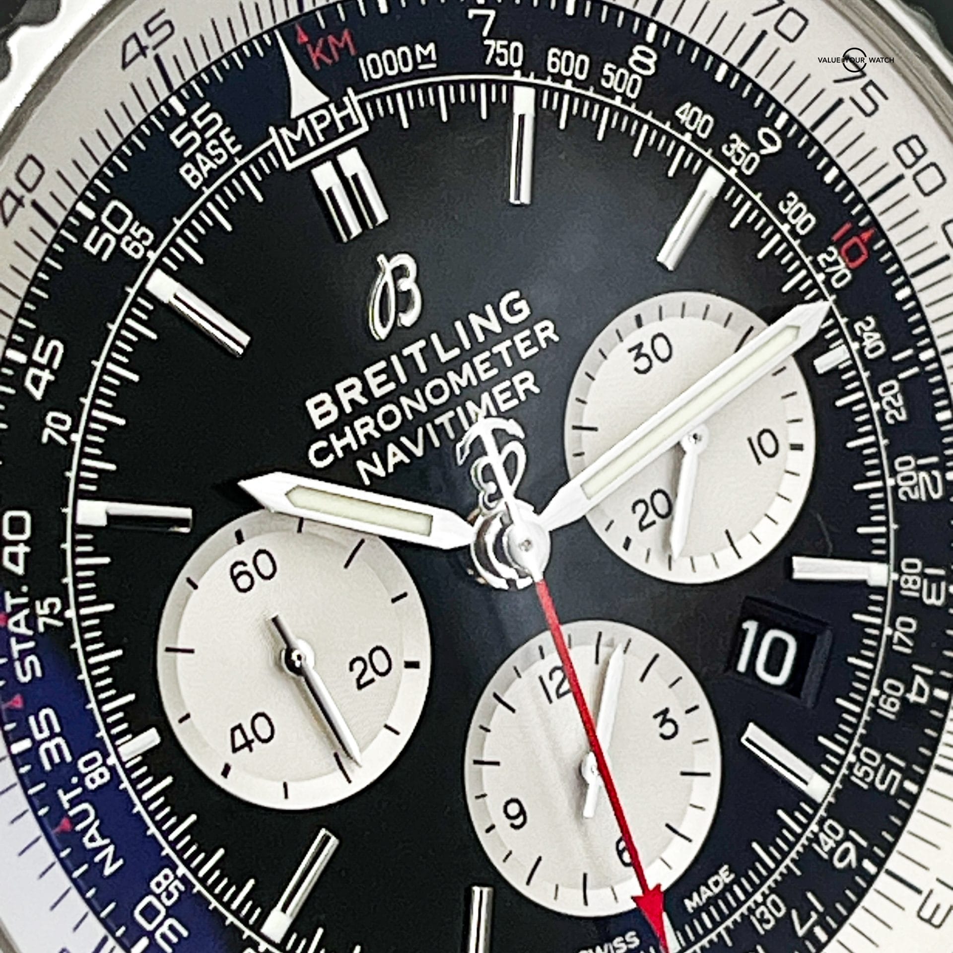 Breitling Navitimer 1 B01 Chronograph 46MM - AB0127211B1P1 - Black Dial - Image 6