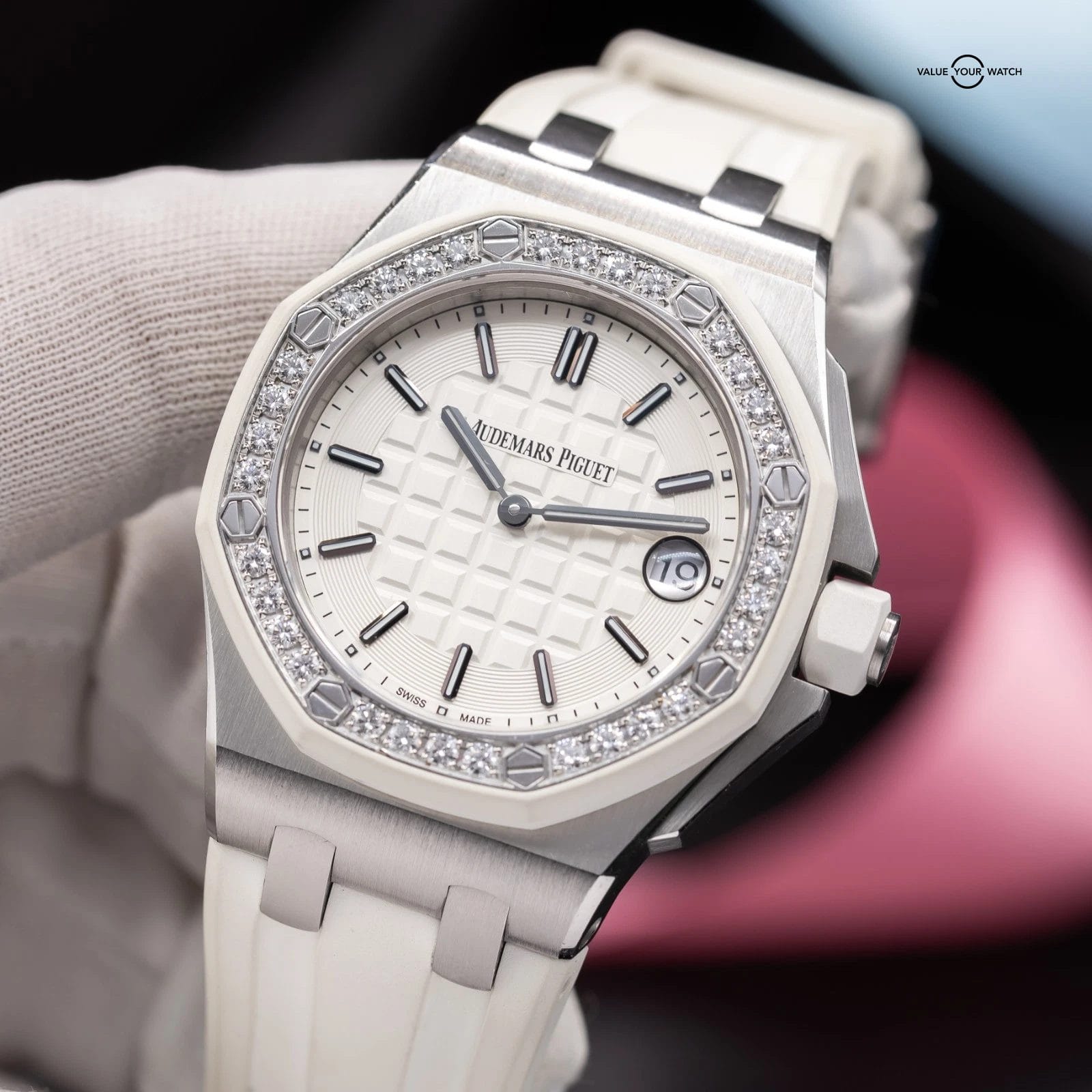 Audemars Piguet Royal Oak Offshore Diamond Bezel Silver Women's Watch - 67540SK - Image 16