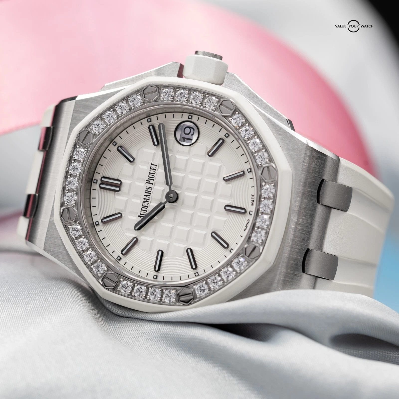 Audemars Piguet Royal Oak Offshore Diamond Bezel Silver Women's Watch - 67540SK - Image 7