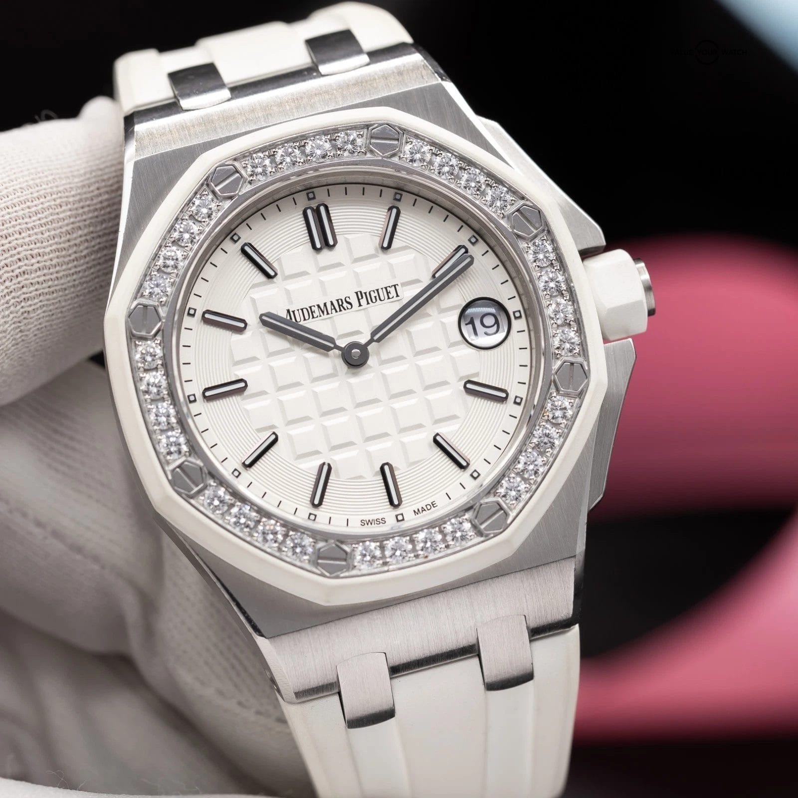 Audemars Piguet Royal Oak Offshore Diamond Bezel Silver Women's Watch - 67540SK - Image 11