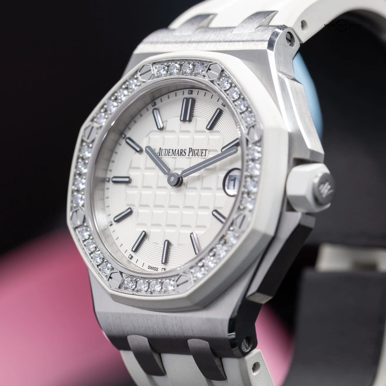 Audemars Piguet Royal Oak Offshore Diamond Bezel Silver Women's Watch - 67540SK - Image 12