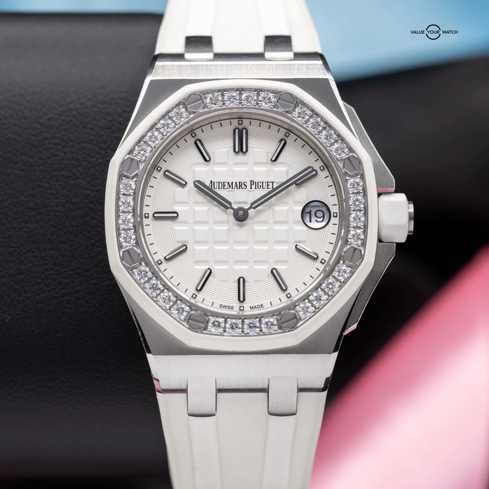 Audemars Piguet Royal Oak Offshore Diamond Bezel Silver Women's Watch - 67540SK - Image 15