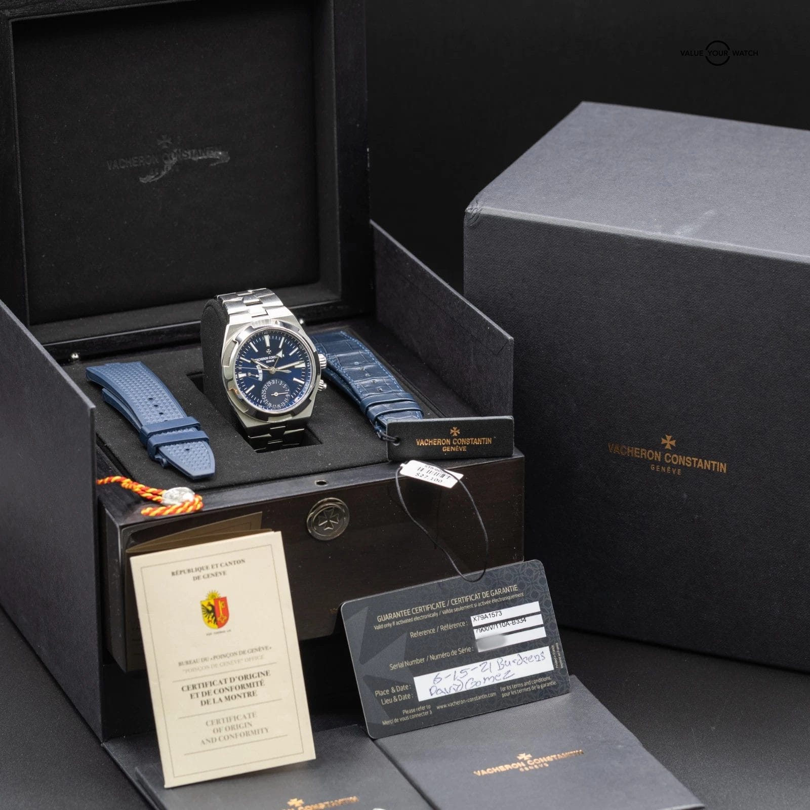 Vacheron Constantin Overseas Dual Time Blue Men's Watch -7900V/110A-B334 - Image 2