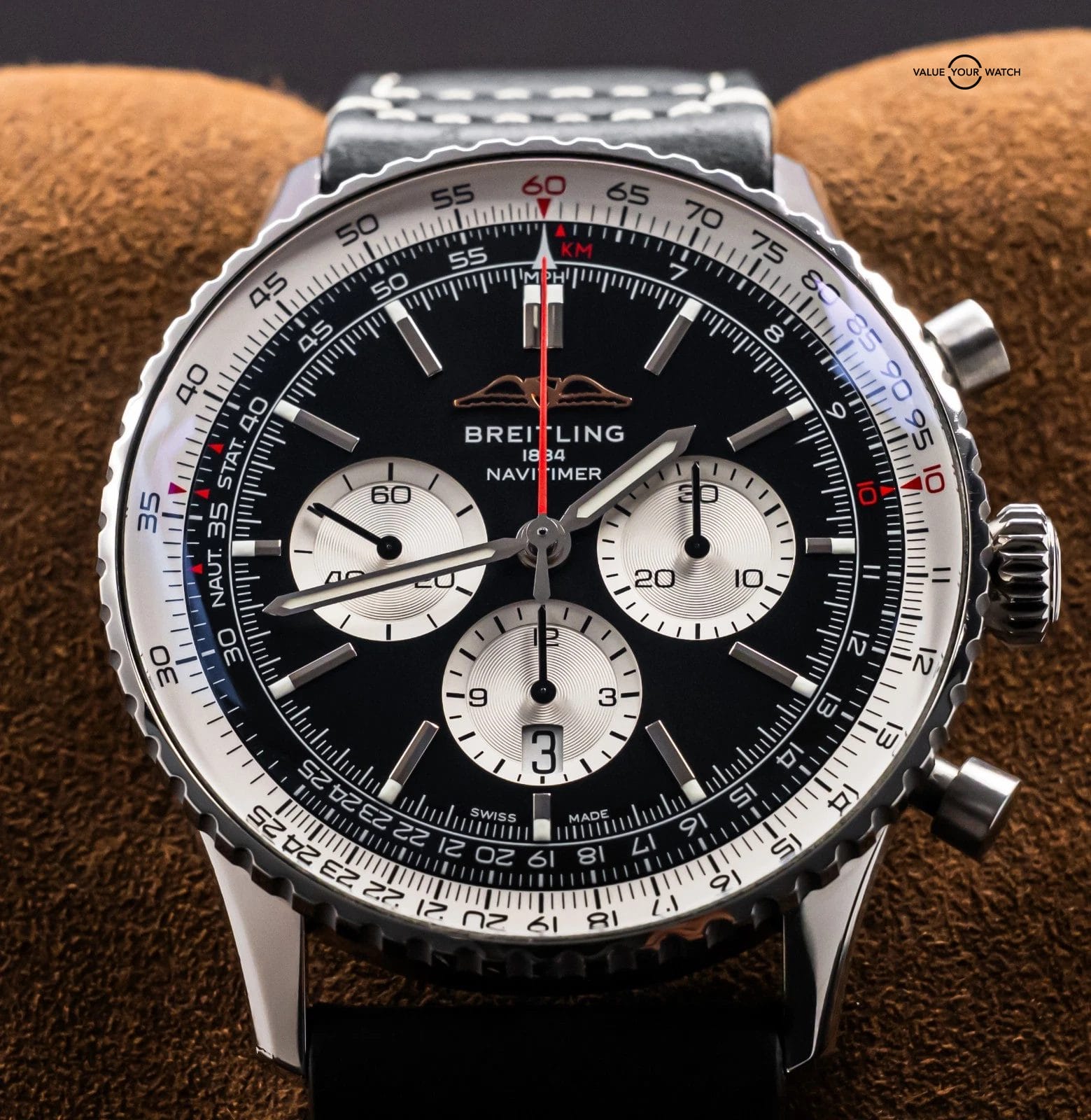 Breitling Navitimer B01 Chronograph 46 mm $10K MSRP Deploy Stainless AB0137 - Image 7