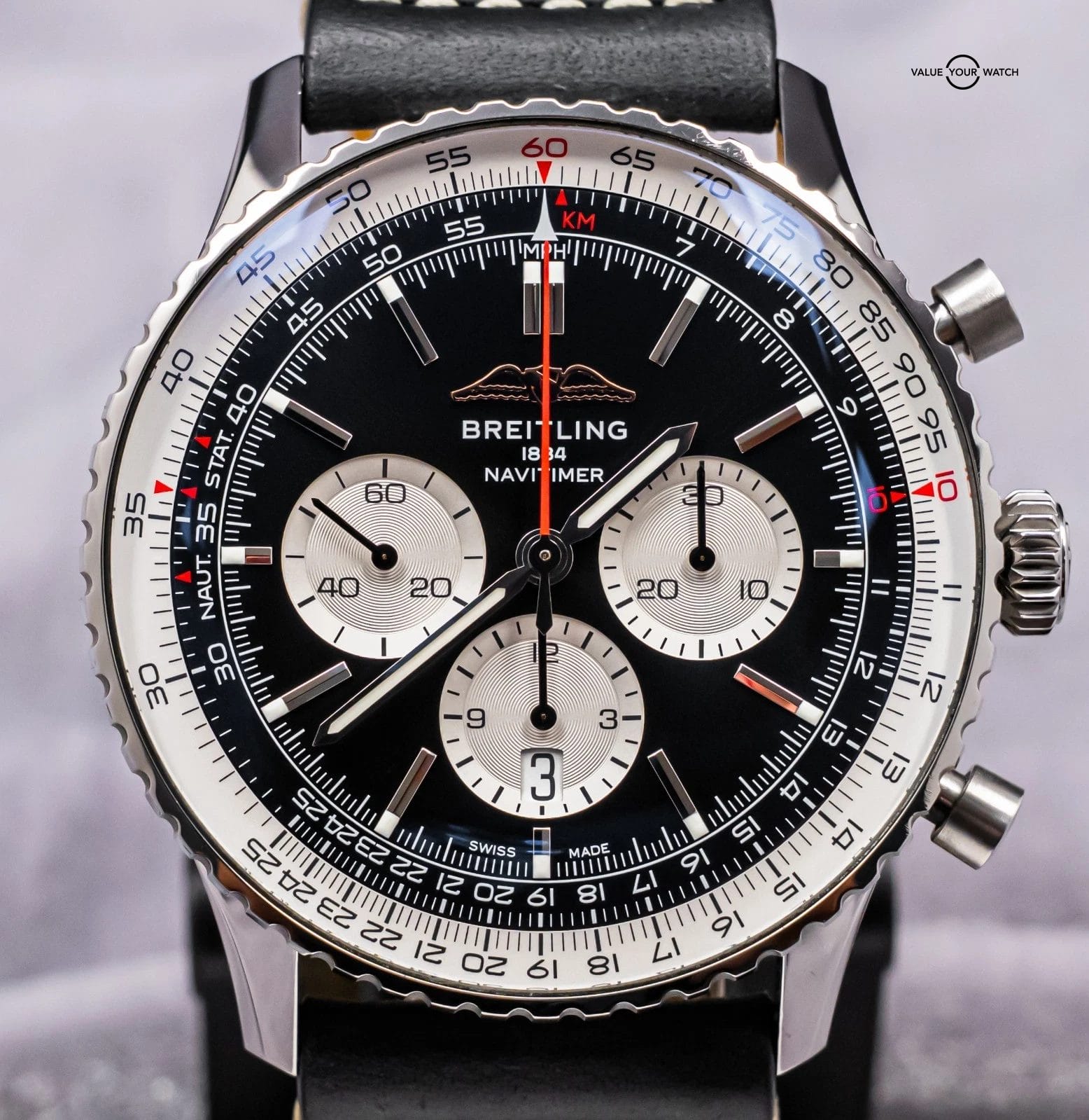 Breitling Navitimer B01 Chronograph 46 mm $10K MSRP Deploy Stainless AB0137