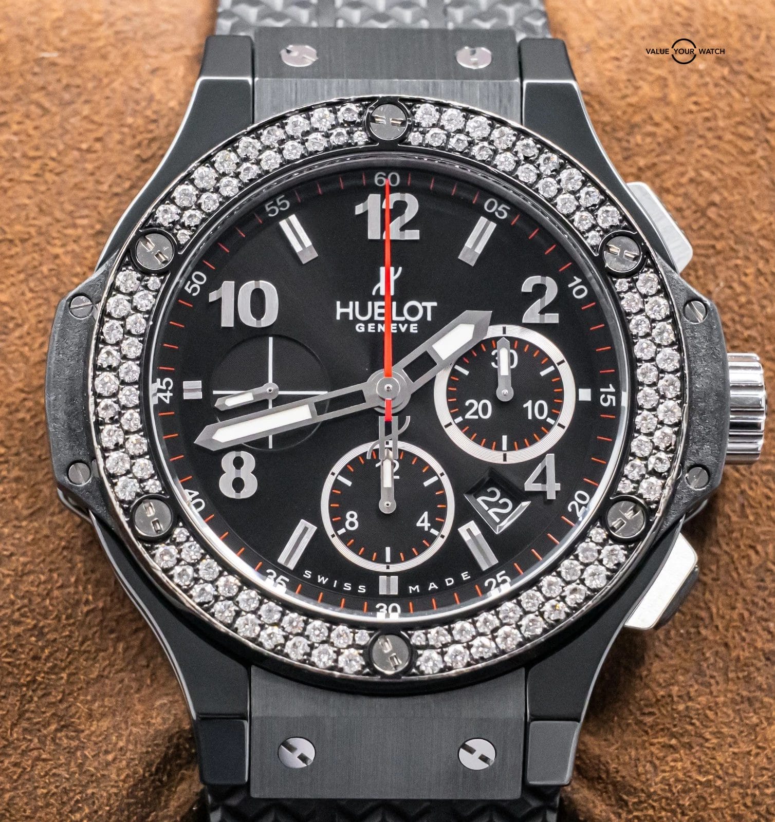 Hublot Big Bang 44 Black Magic Diamonds $24K MSRP Ceramic Box 301.CV.130.RX.114 - Image 7