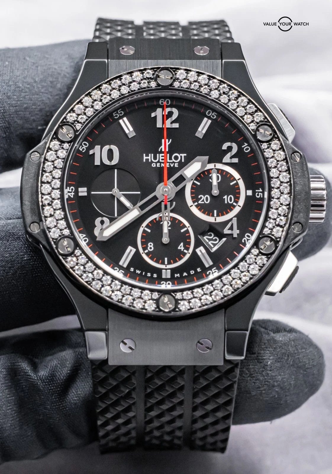 Hublot Big Bang 44 Black Magic Diamonds $24K MSRP Ceramic Box 301.CV.130.RX.114 - Image 8