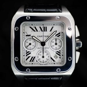 Cartier Santos 100 XL Chronograph W20090X8 42MM White Dial WARRANTY