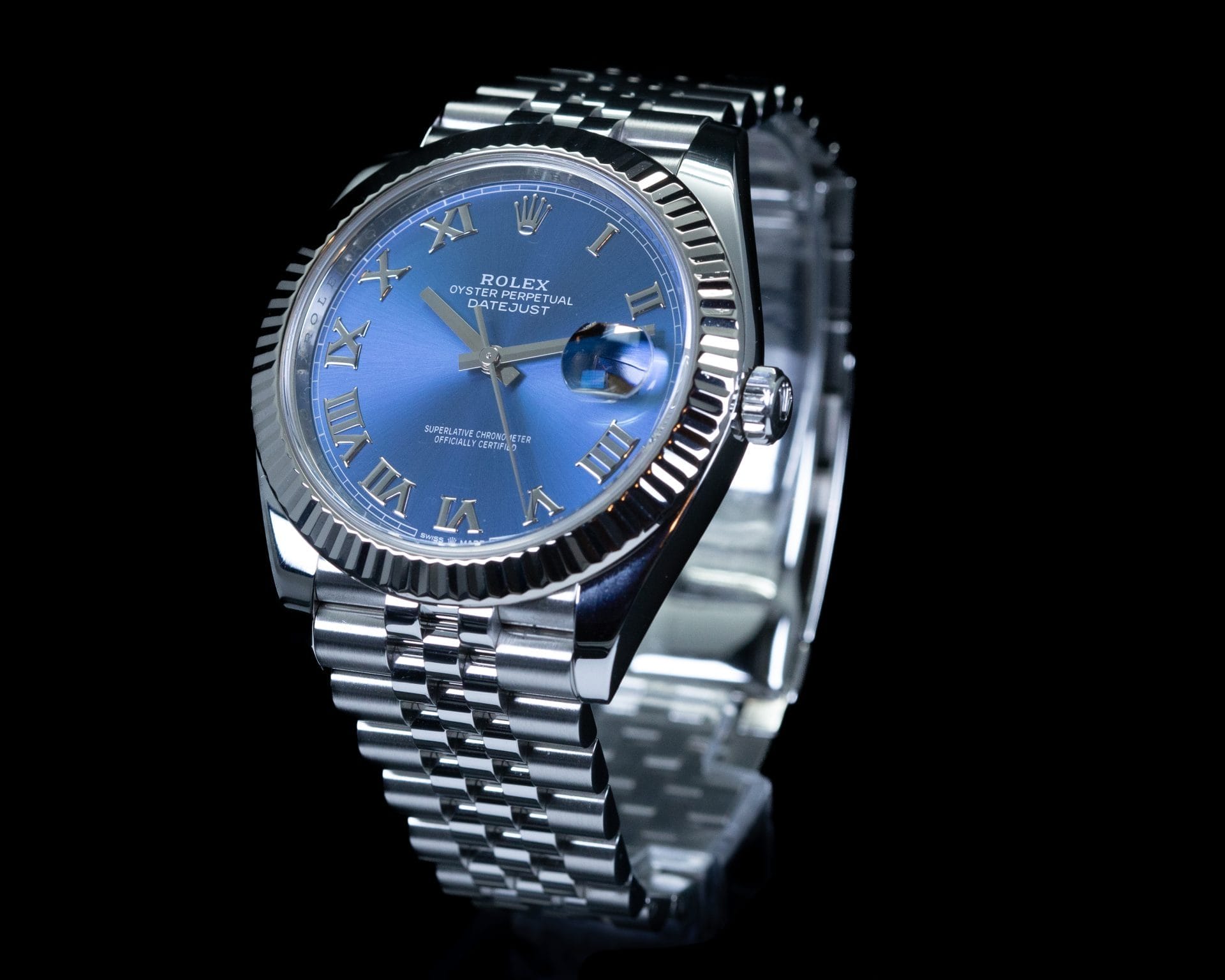 Rolex Datejust 41 Azzurro Blue Roman Dial | Ref. 126334 | 41mm | White Gold Fluted Bezel (Watch Only) - Image 3