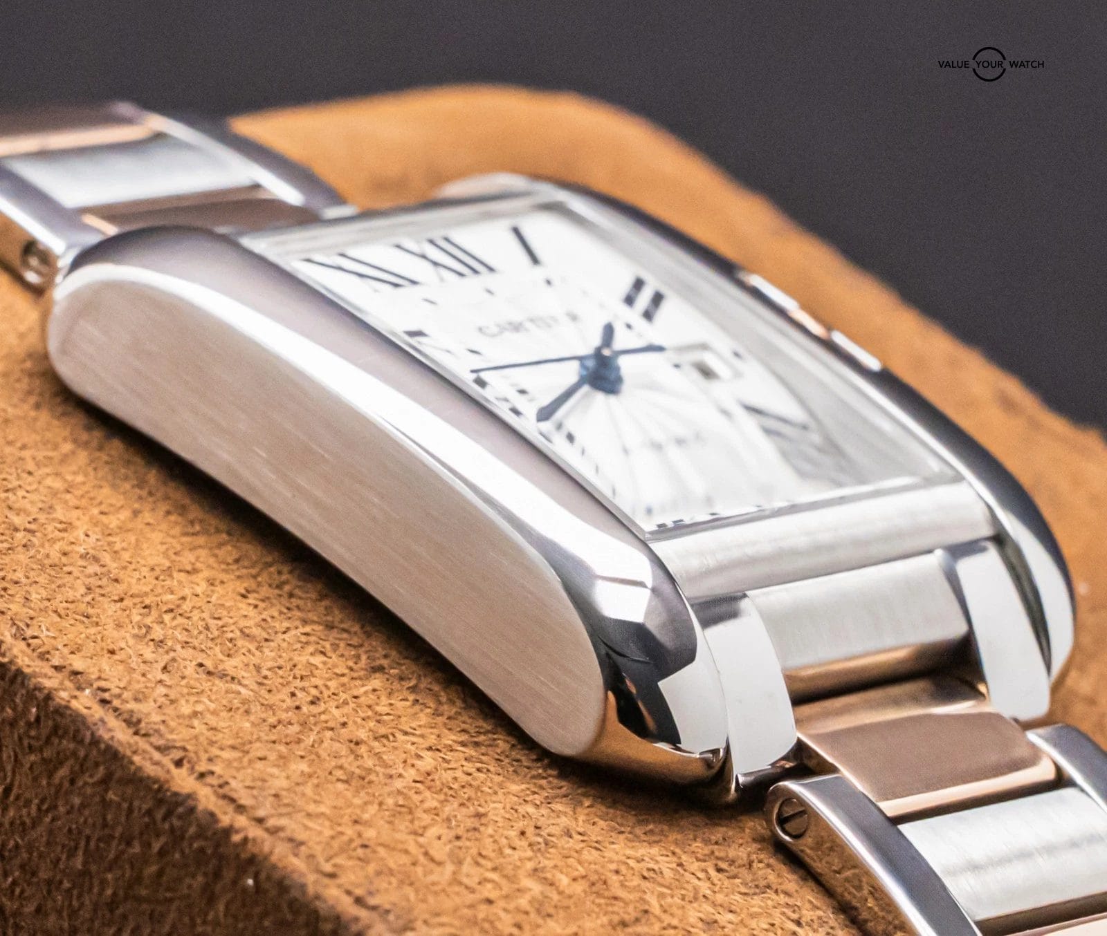 Cartier Tank Anglaise Large Model Rose Gold Silver Dial Bracelet Auto W5310007 - Image 7