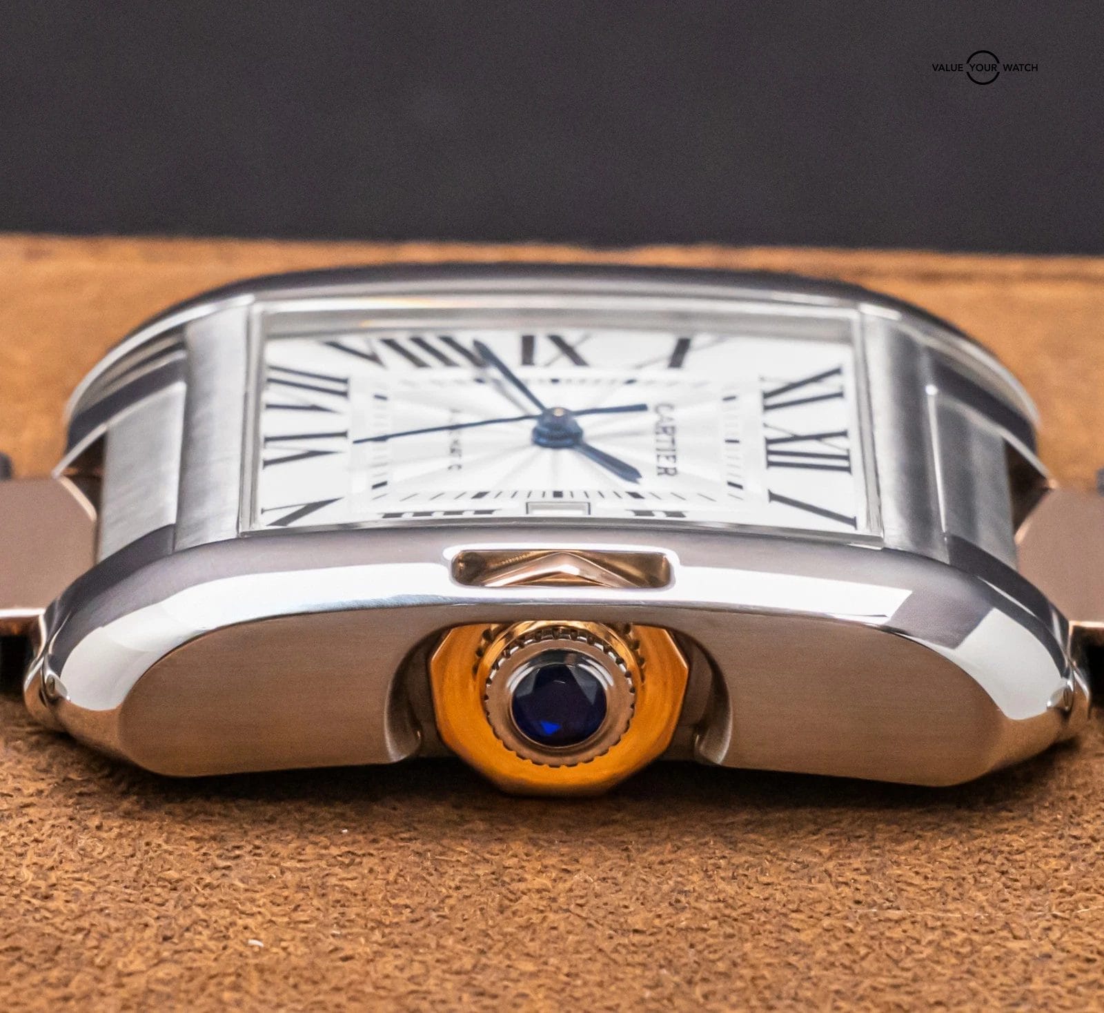 Cartier Tank Anglaise Large Model Rose Gold Silver Dial Bracelet Auto W5310007 - Image 9