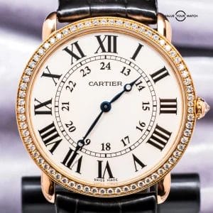 Cartier Ronde Louis Cartier 36 mm Rose Gold $31K MSRP Diamonds Silver WR000651