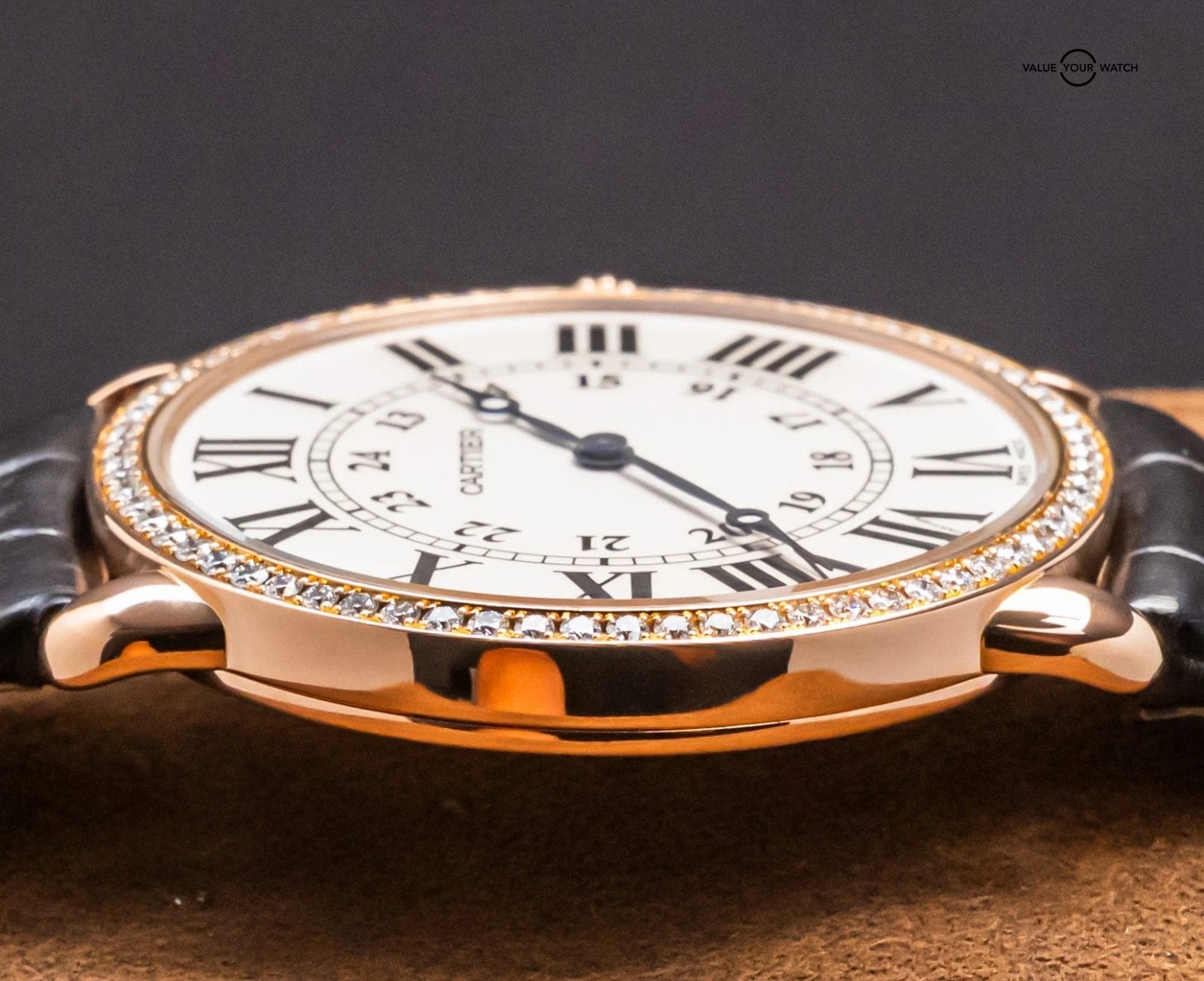 Cartier Ronde Louis Cartier 36 mm Rose Gold $31K MSRP Diamonds Silver WR000651 - Image 8