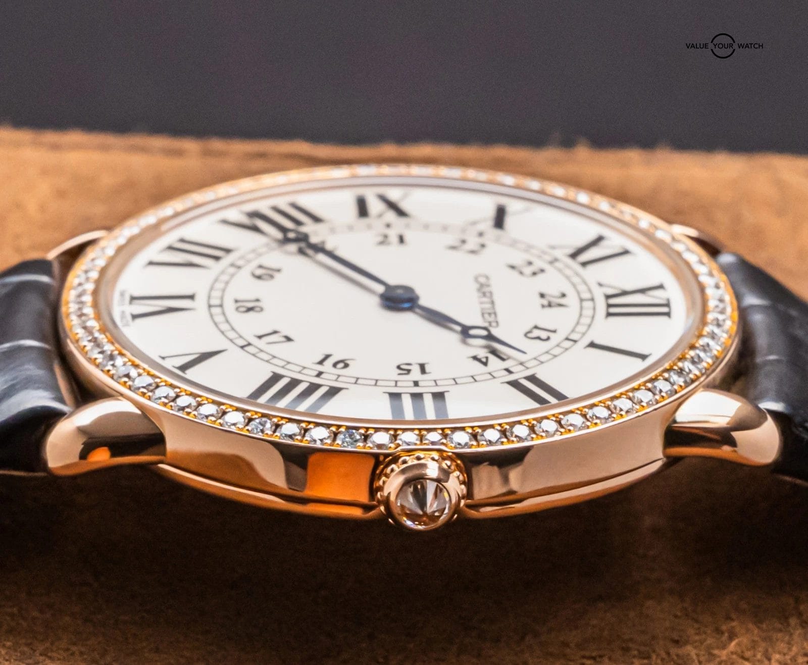 Cartier Ronde Louis Cartier 36 mm Rose Gold $31K MSRP Diamonds Silver WR000651 - Image 9