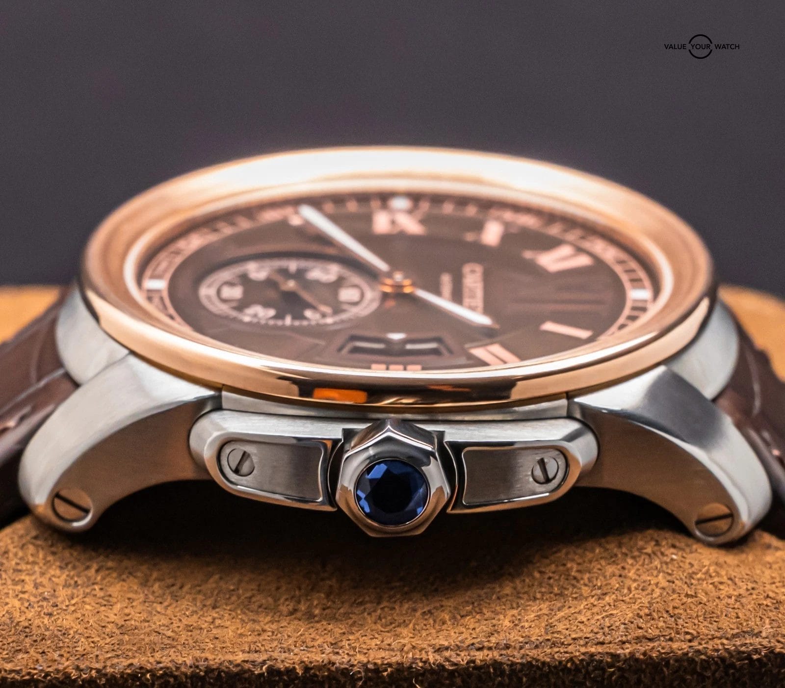 Cartier Calibre de Cartier Rose Gold $11K MSRP Chocolate Dial Two-Tone W7100051 - Image 9