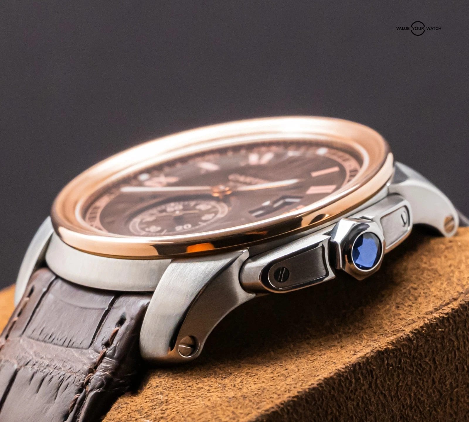 Cartier Calibre de Cartier Rose Gold $11K MSRP Chocolate Dial Two-Tone W7100051 - Image 10