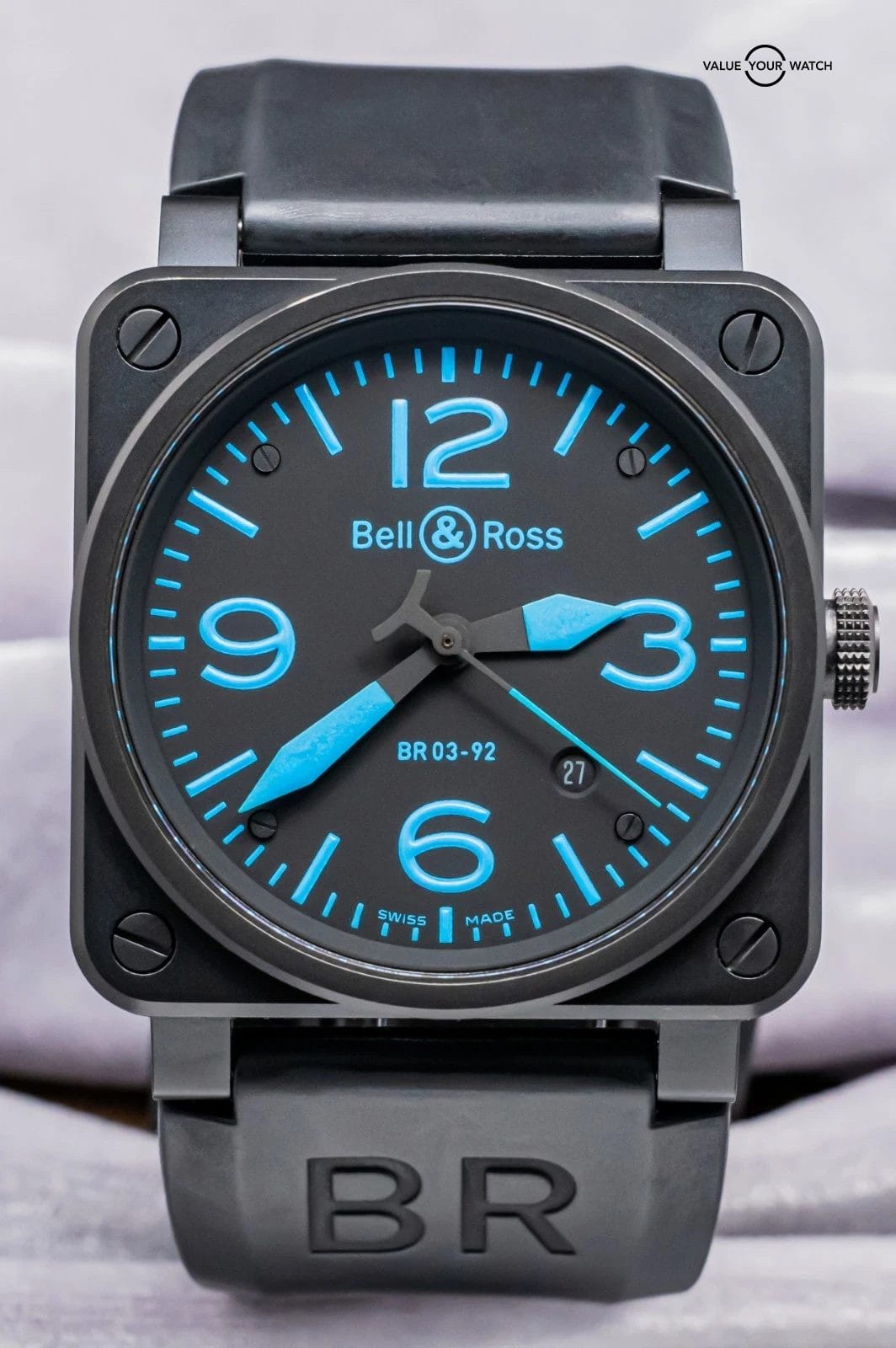 Bell & Ross BR 03-92 Black & Blue Dial 42 mm PVD Steel Automatic Date BR03-92-S - Image 2