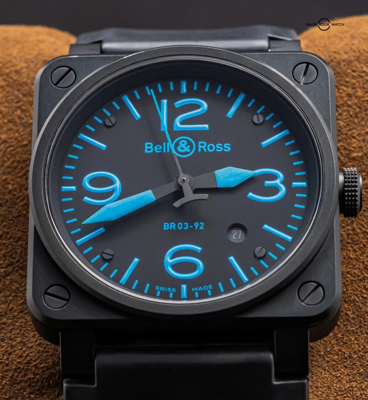 Bell & Ross BR 03-92 Black & Blue Dial 42 mm PVD Steel Automatic Date BR03-92-S - Image 8