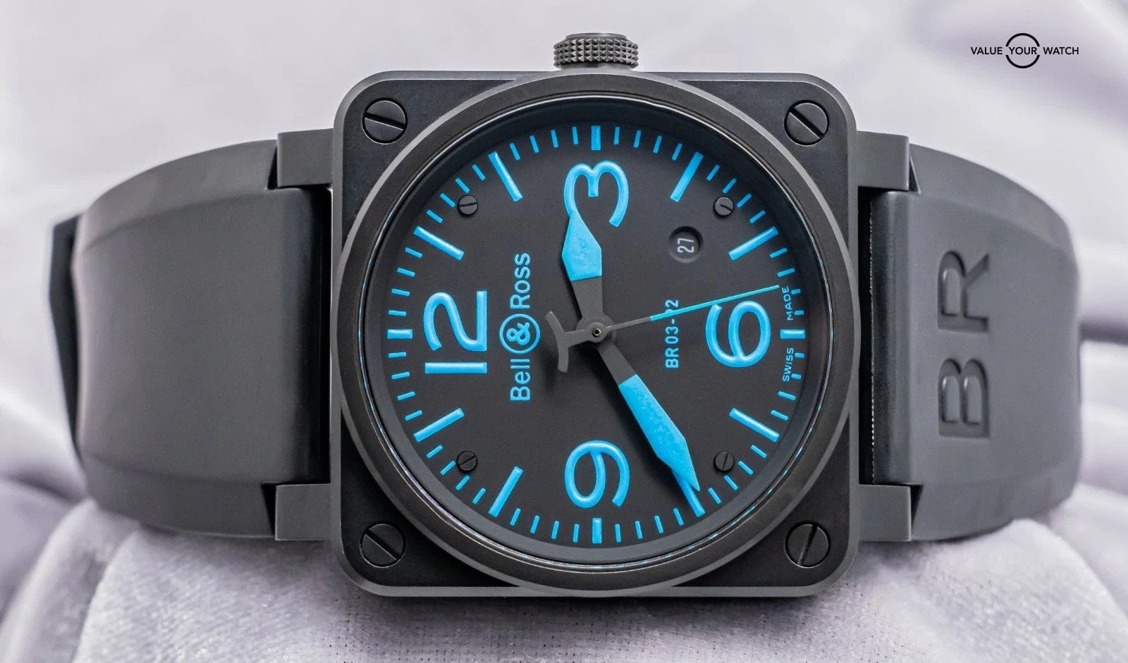 Bell & Ross BR 03-92 Black & Blue Dial 42 mm PVD Steel Automatic Date BR03-92-S - Image 13