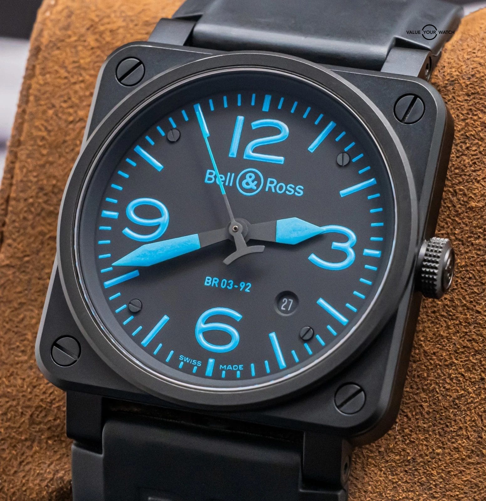 Bell & Ross BR 03-92 Black & Blue Dial 42 mm PVD Steel Automatic Date BR03-92-S - Image 14